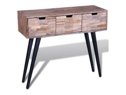 Consola con 3 cajones Madera de teca reciclada