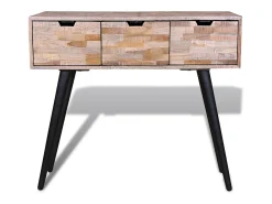 Consola con 3 cajones Madera de teca reciclada