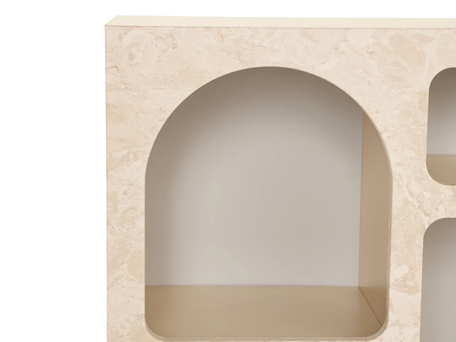 Consola con 5 huecos - Efecto mármol beige - LUELA
