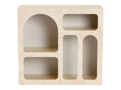 Consola con 5 huecos - Efecto mármol beige - LUELA