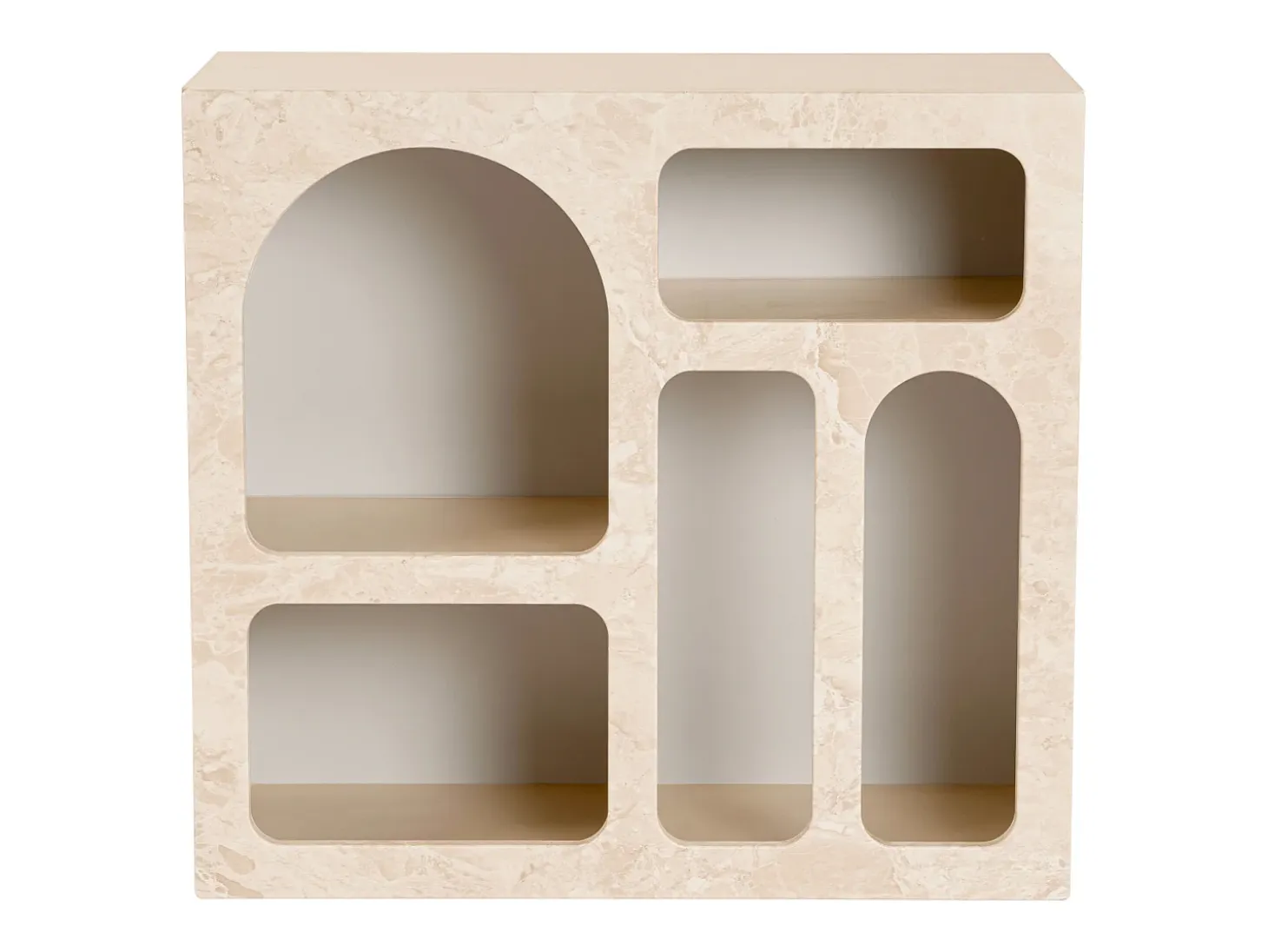 Consola con 5 huecos - Efecto mármol beige - LUELA