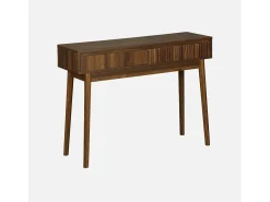 Consola con efecto madera de 2 cajones, 100cm madera oscura