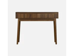 Consola con efecto madera de 2 cajones, 100cm madera oscura