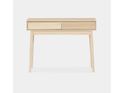 Consola con efecto madera de 2 cajones, 100cm madera