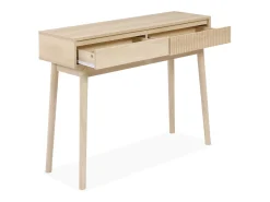 Consola con efecto madera de 2 cajones, 100cm madera