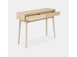 Consola con efecto madera de 2 cajones, 100cm madera