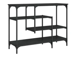 Consola con estantes negra 100x35x75 cm