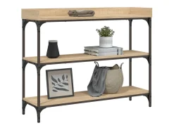 Consola con estantes roble Sonoma 100x30x80 cm