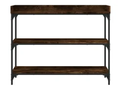 Consola con estantes roble ahumado 100x30x80 cm
