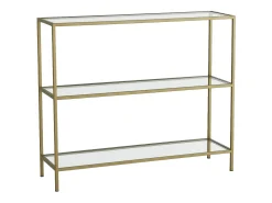 Consola D101 cristal templado metal dorado