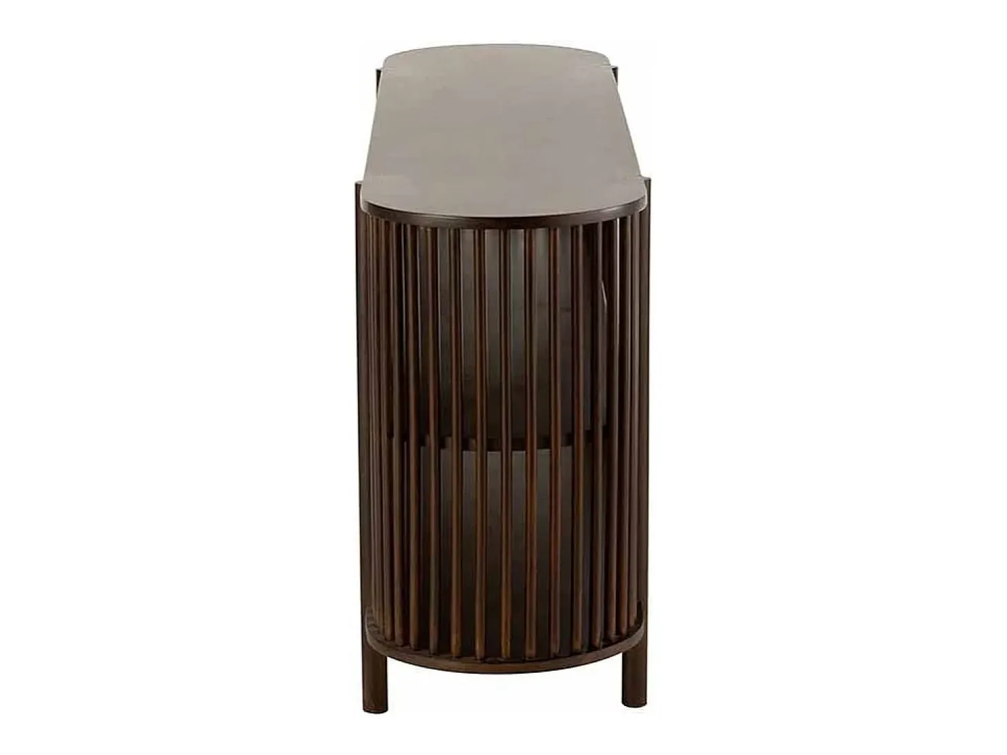 Consola de 2 pisos de madera marrón de 160x38x75 cm.