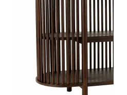 Consola de 2 pisos de madera marrón de 160x38x75 cm.