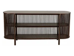 Consola de 2 pisos de madera marrón de 160x38x75 cm.