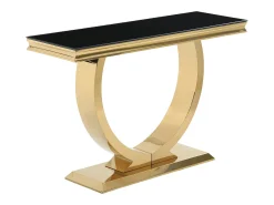 Consola de cristal templado y acero inoxidable - Oro y Negro - ROWAN de Pascal Morabito