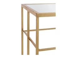 Consola de diseño Arta de metal dorado y cristal templado L 120 cm