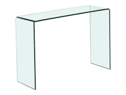 Consola de diseño de vidrio templado curvado - Transparente - ALONZO