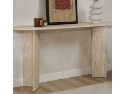 Consola de entrada diseño minimalista ovalado Sira - Beige