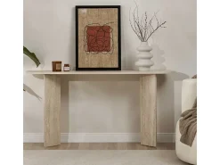 Consola de entrada diseño minimalista ovalado Sira - Beige