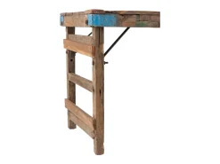 Consola de madera maciza recuperada oscura Vina L 152 cm