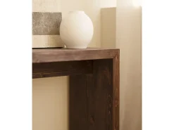 Consola de madera maciza de abeto Decowood en tono nogal de 120x80cm - TELVA - DECOWOOD