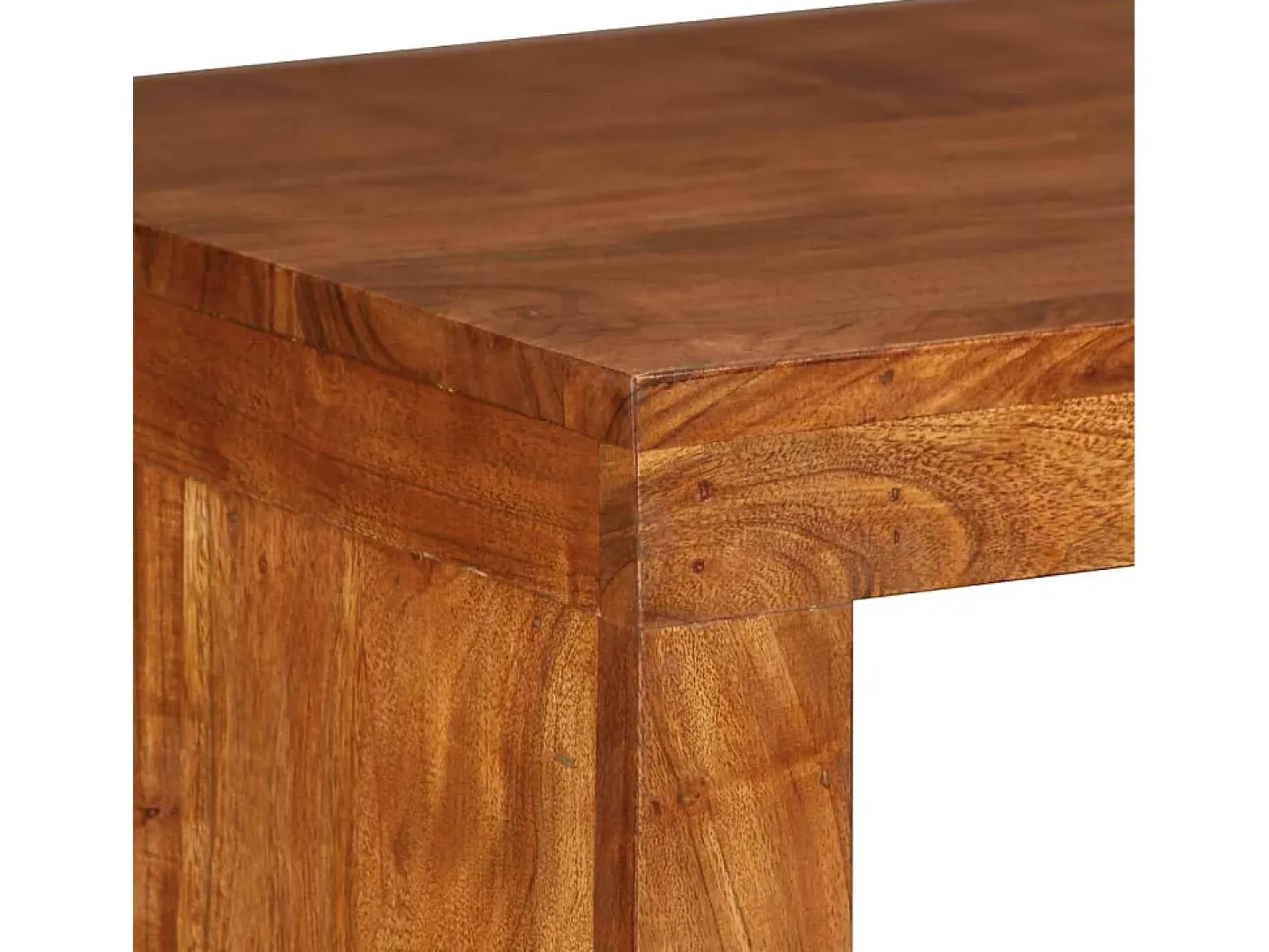 Consola de madera maciza con acabado miel 110x40x76 cm