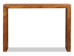Consola de madera maciza con acabado miel 110x40x76 cm