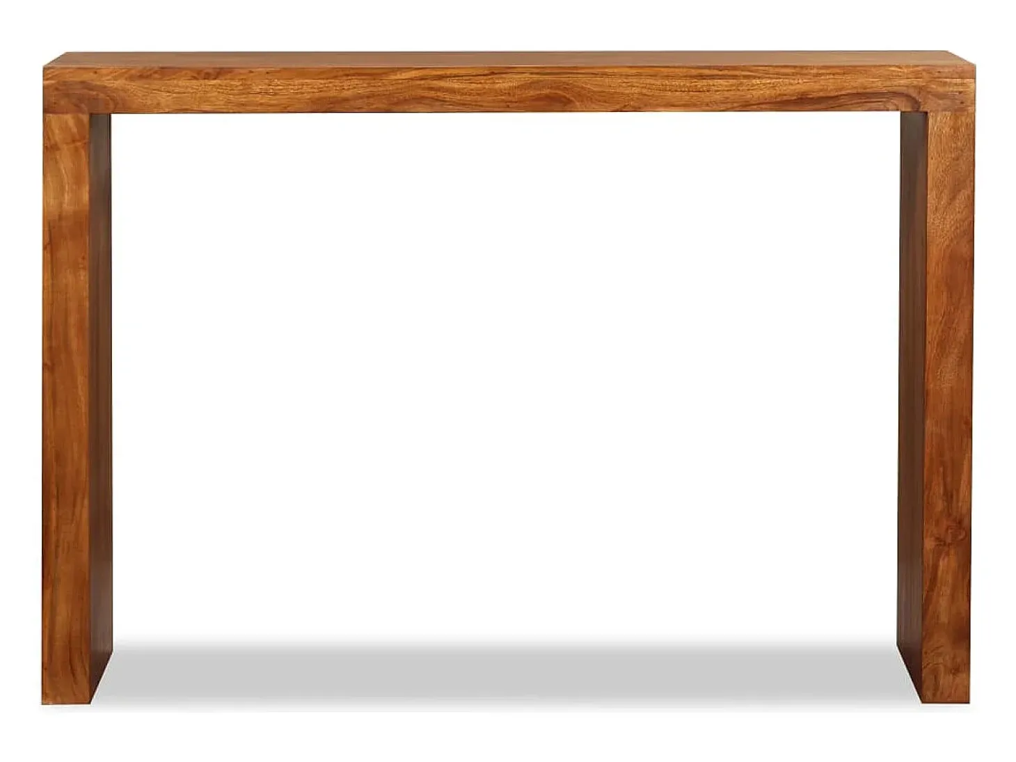 Consola de madera maciza con acabado miel 110x40x76 cm