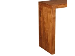 Consola de madera maciza con acabado miel 110x40x76 cm