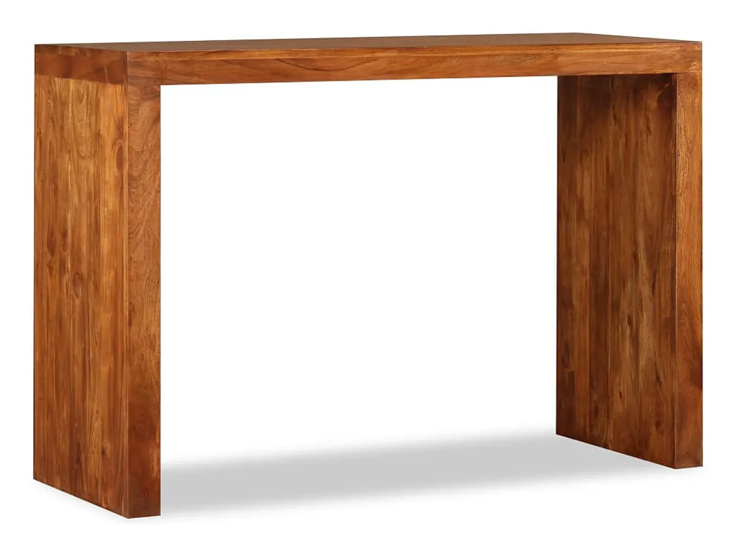 Consola de madera maciza con acabado miel 110x40x76 cm