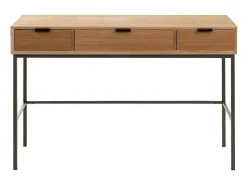 Consola de madera natural 3 cajones Amel L 120 cm