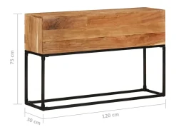 Consola de mesa 120x30x75 cm Bois d'acacia massif