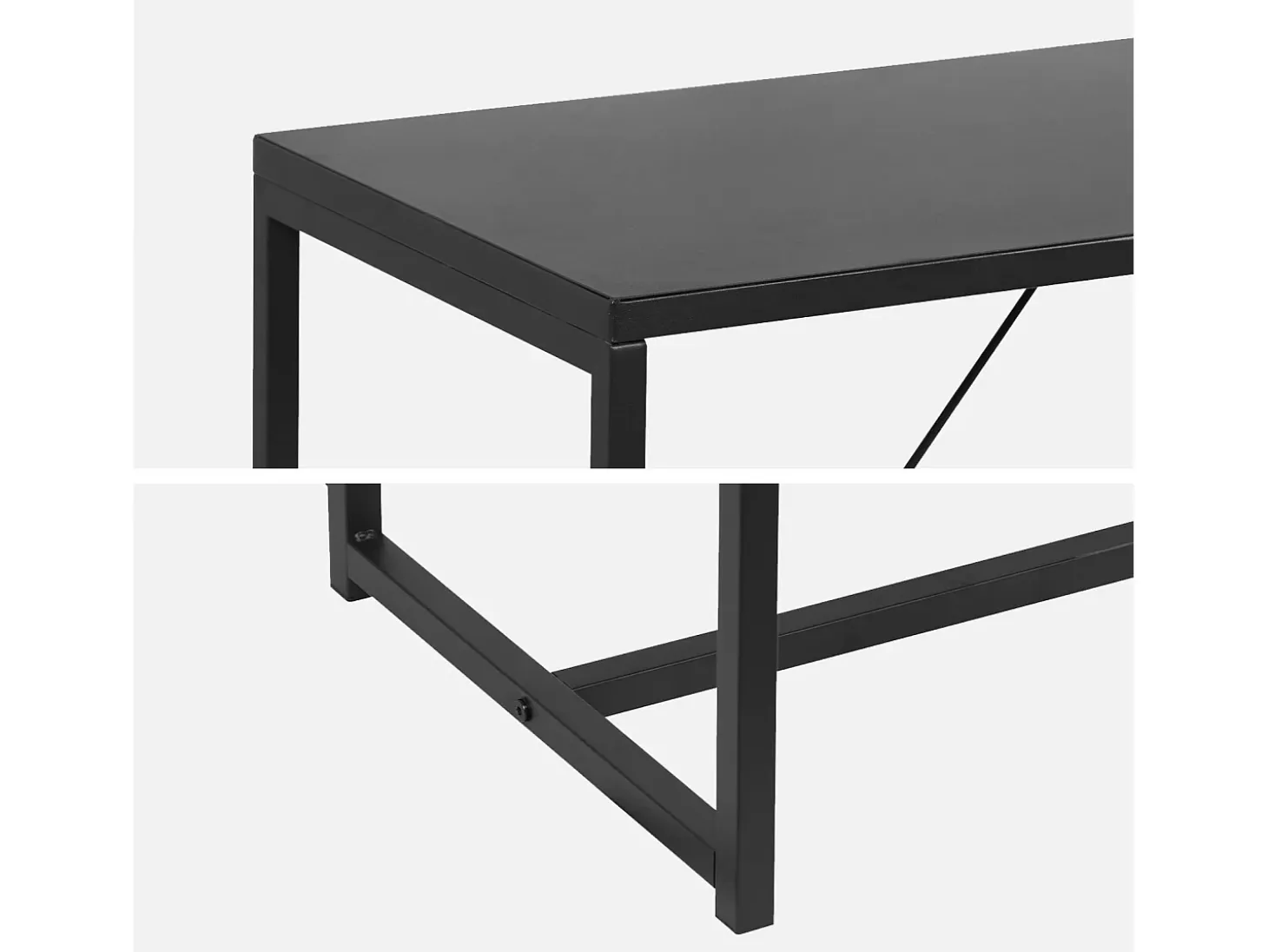 Consola de metal, 120cm negro