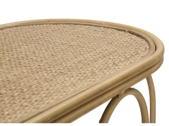 Consola de metal estilo boho chic con superficie de ratán Samui