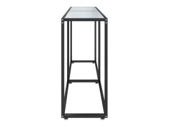 Consola de mármol blanco 180x35x75,5 cm Cristal templado