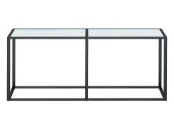 Consola de mármol blanco 180x35x75,5 cm Cristal templado