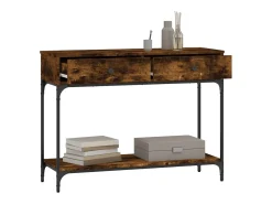 Consola de roble ahumado 100x34,5x75 cm madera de ingeniería