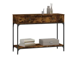 Consola de roble ahumado 100x34,5x75 cm madera de ingeniería