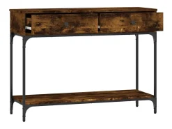 Consola de roble ahumado 100x34,5x75 cm madera de ingeniería