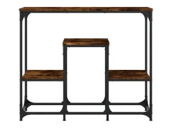 Consola de roble ahumado 89,5x28x76 cm madera de ingeniería