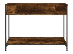 Consola de roble ahumado 100x34,5x75 cm madera de ingeniería