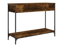 Consola de roble ahumado 100x34,5x75 cm madera de ingeniería