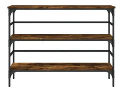 Consola de roble ahumado 100x32x75 cm madera de ingeniería