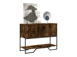 Consola de roble ahumado 100x35x74,5 cm madera de ingeniería