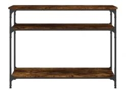 Consola de roble ahumado 100x29x75 cm madera de ingeniería