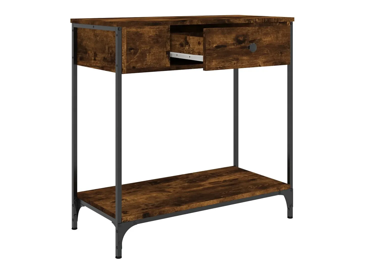 Consola de roble ahumado 75x34,5x75 cm madera de ingeniería