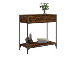 Consola de roble ahumado 75x34,5x75 cm madera de ingeniería