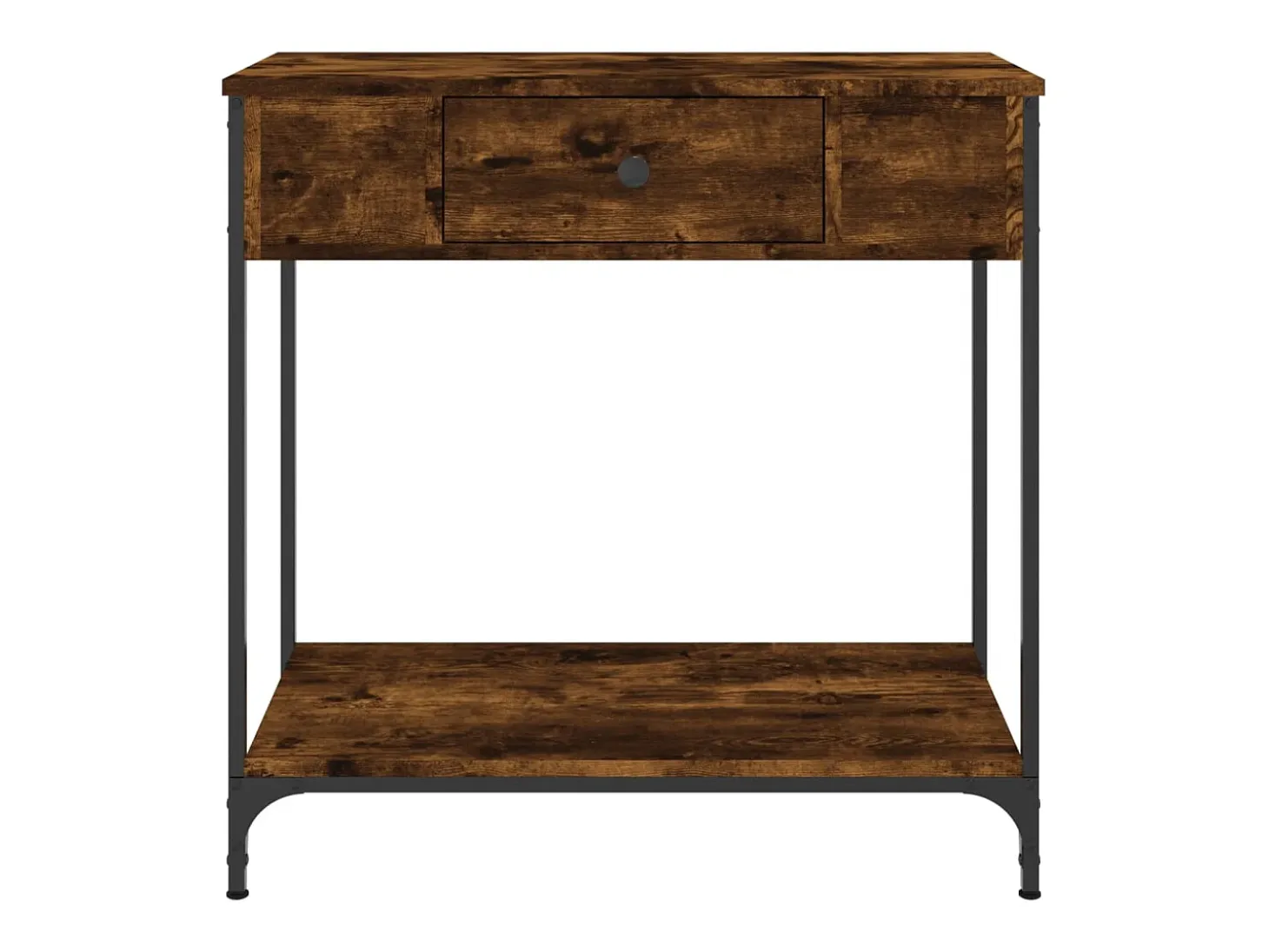 Consola de roble ahumado 75x34,5x75 cm madera de ingeniería