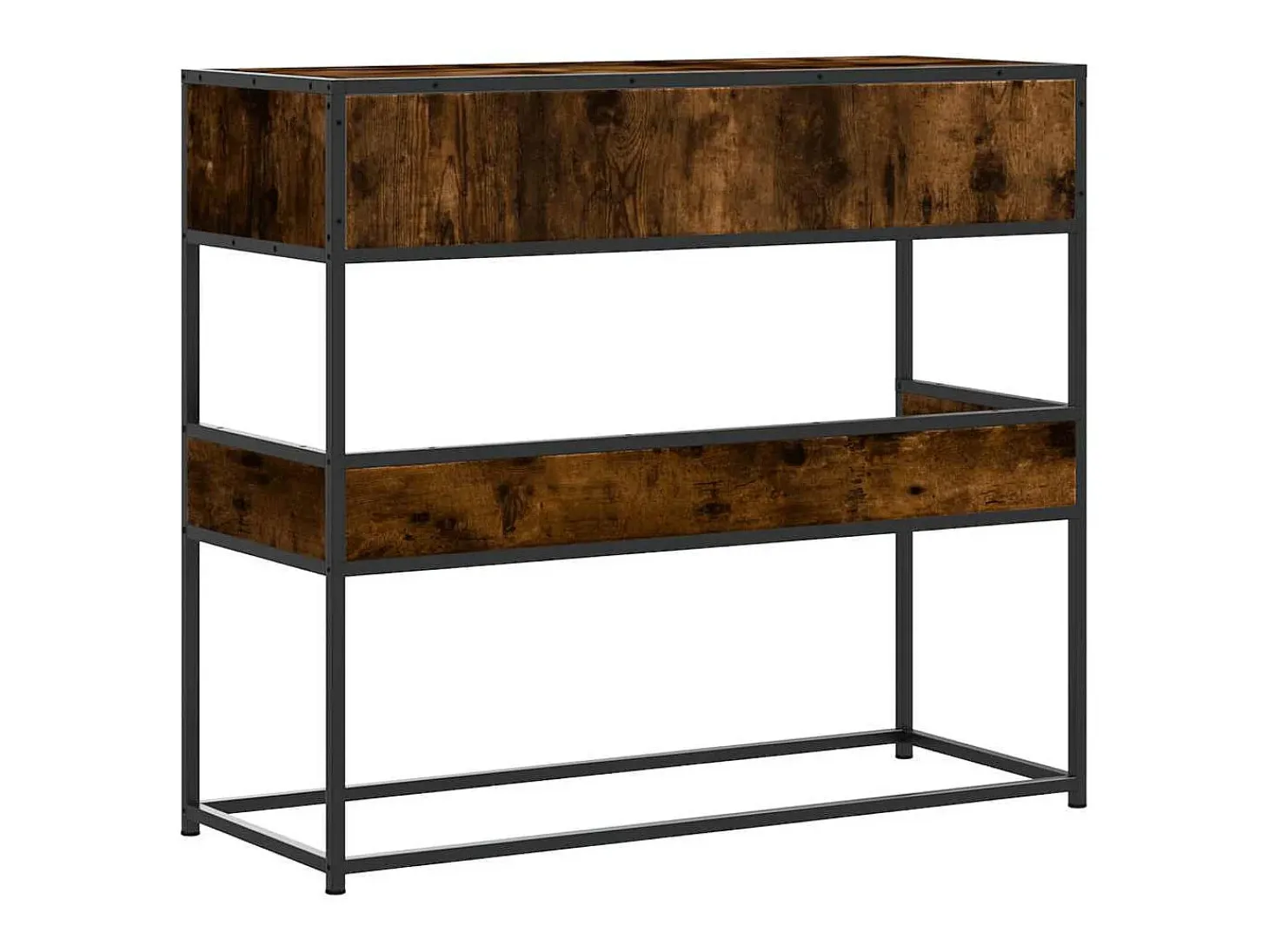 Consola de roble ahumado 90x35x80 cm madera de ingeniería