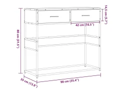 Consola de roble ahumado 90x35x80 cm madera de ingeniería