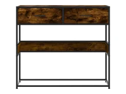 Consola de roble ahumado 90x35x80 cm madera de ingeniería